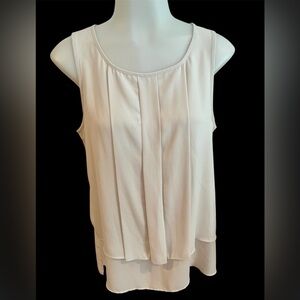 Anthropologie Women’s Sleeveless Pleated Ivory Blouse SZ 6